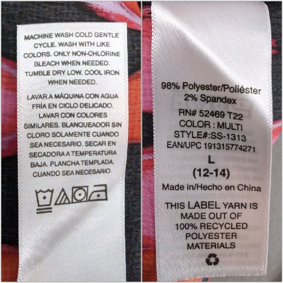 SCOOP Midi Shirt Dress Multicolor Long Sleeve Ruched Button Front Size L - Picture 6 of 12